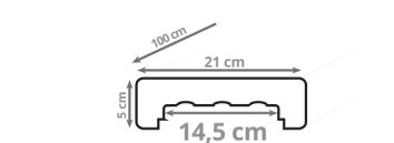 esquema cubremuro 14,5 cm