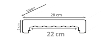 esquema cubremuro 22 cm