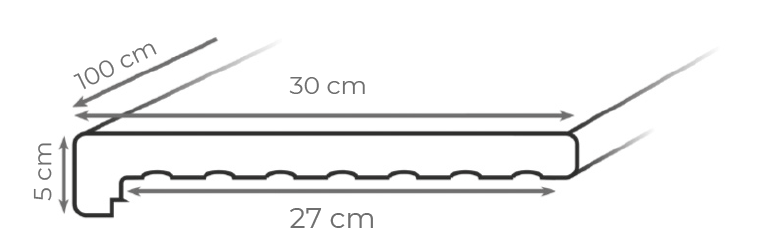 vierteaguas 27 cm medidas